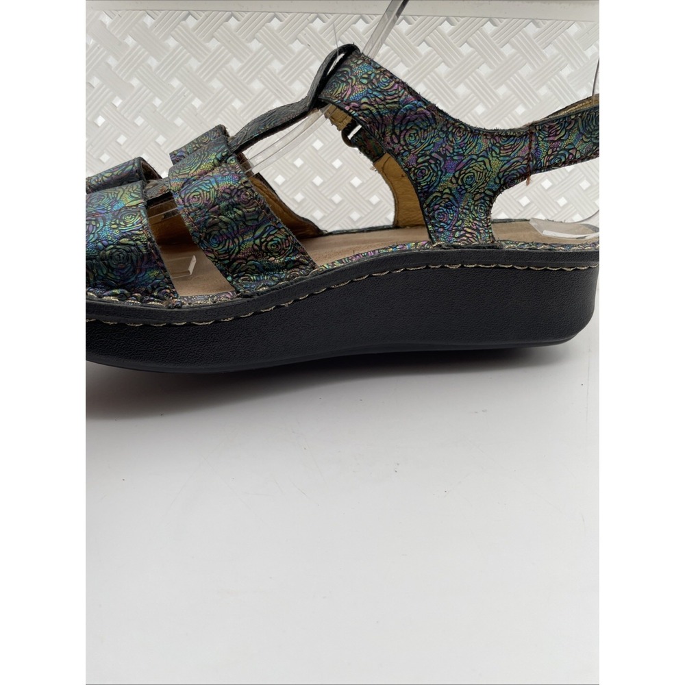 Alegria By PG Lite Kleo Women's Sandal 6 Black Snake Leather Slingback Shoes - Picture 6 of 14